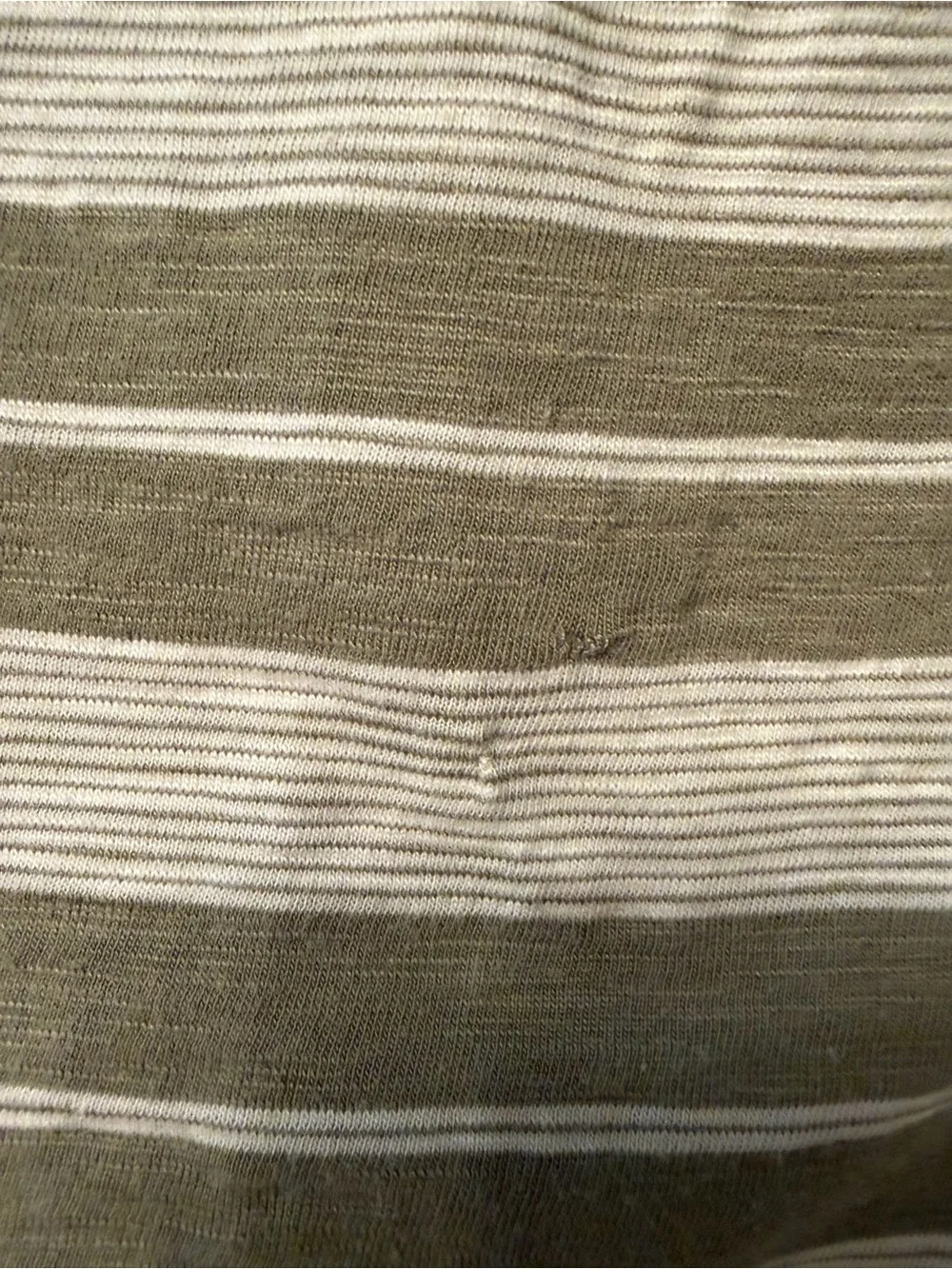 Talbots Button Shoulder T-shirt Women’s M Boat Neck Cap Sleeves Green Striped